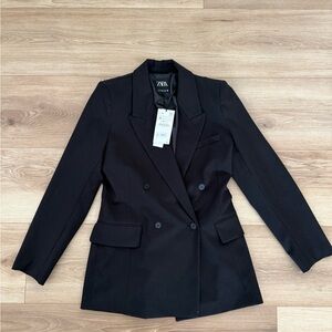 Zara Black Blazer Elegant Suit Jacket